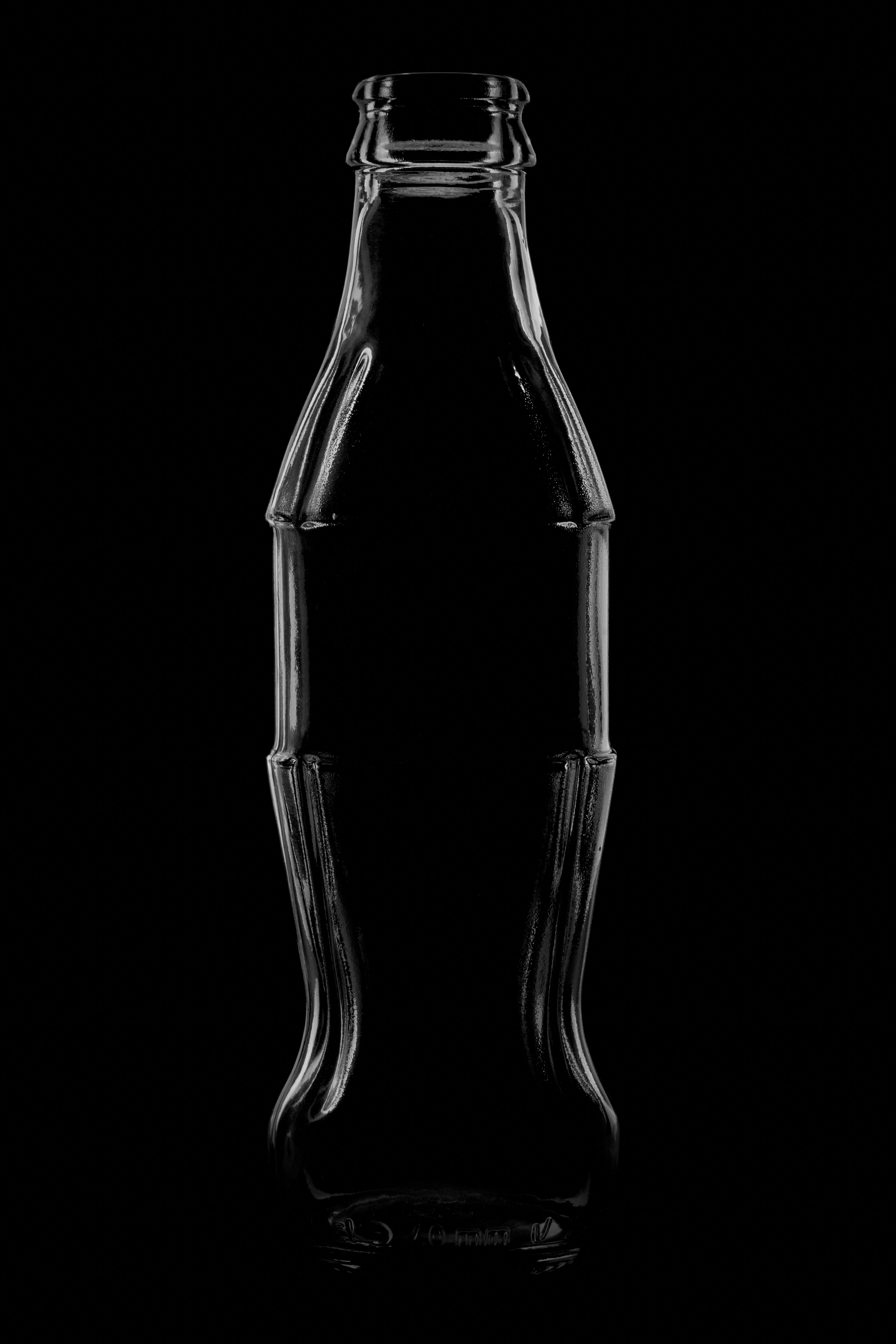 black and white glass bottle